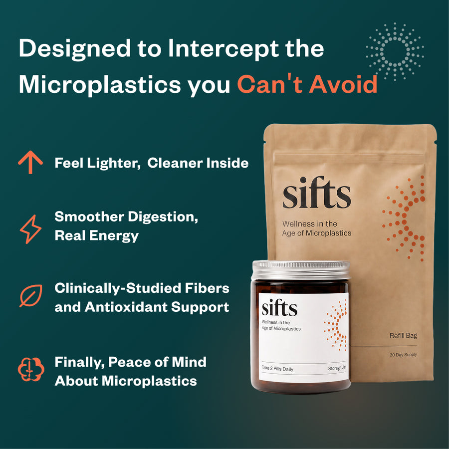 Sifts Microplastic binding supplement - chitosan, apple pectin, baobab